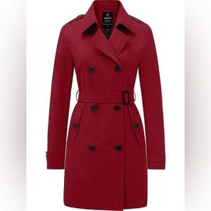 Wantdo Rust Red Double Breasted Trench Coat Rain – Women’s Medium - BNWT